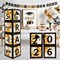 2026 Graduation Party Decorations - Black Balloon Boxes with Letters, "GRAD" & "So Proud of You" & "2026", 20pcs Balloons, Graduation Photo Props for High School College Class of 2026 Celebration